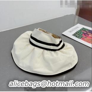 Well Crafted Chanel Fabric Visor Hat CH0628 White 2023