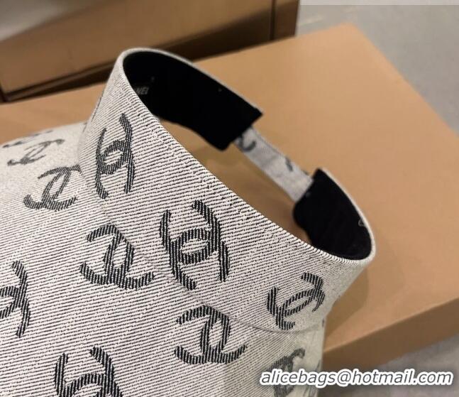 Buy Inexpensive Chanel CC Canvas Visor Hat CH0628 Light Grey 2023