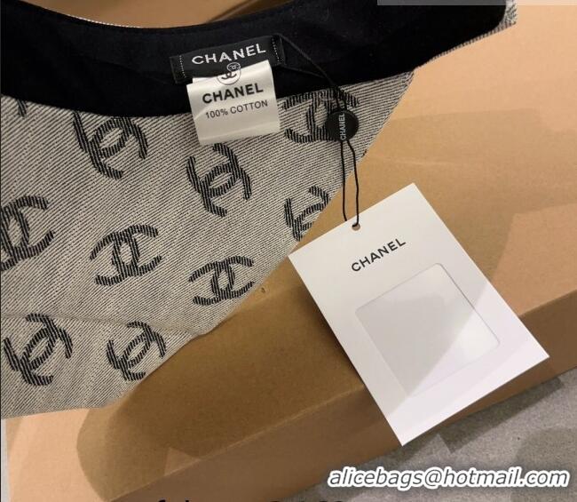 Buy Inexpensive Chanel CC Canvas Visor Hat CH0628 Light Grey 2023