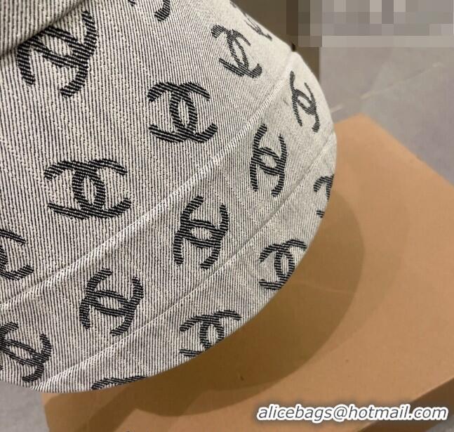 Buy Inexpensive Chanel CC Canvas Visor Hat CH0628 Light Grey 2023