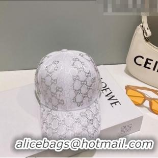 Good Taste Gucci GG Canvas Baseball Hat with Crystals 0628 White 2023