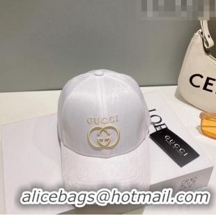 Good Taste Gucci GG Canvas Baseball Hat with Interlocking G 0628 White 2023