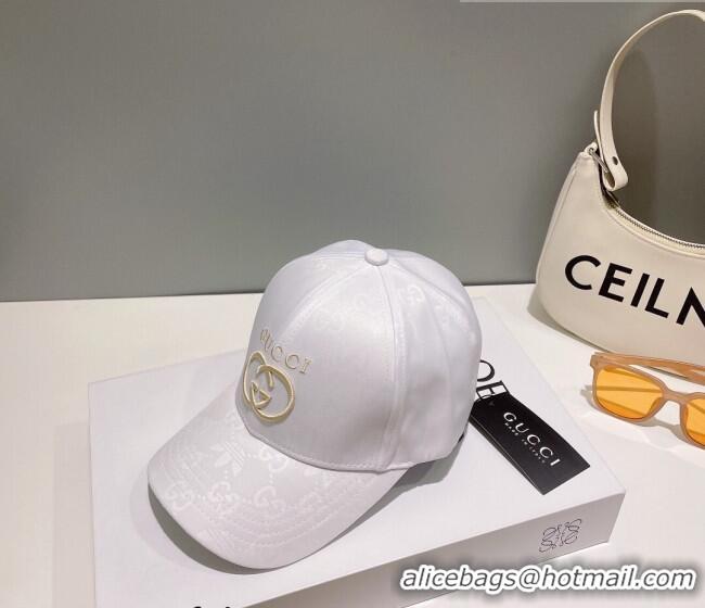 Good Taste Gucci GG Canvas Baseball Hat with Interlocking G 0628 White 2023