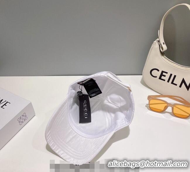 Good Taste Gucci GG Canvas Baseball Hat with Interlocking G 0628 White 2023