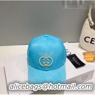 Well Crafted Gucci GG Canvas Baseball Hat with Interlocking G 0628 Light Blue 2023