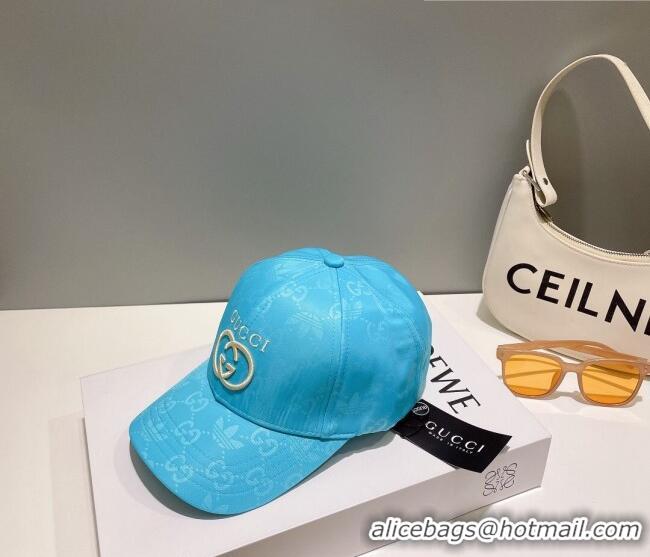 Well Crafted Gucci GG Canvas Baseball Hat with Interlocking G 0628 Light Blue 2023