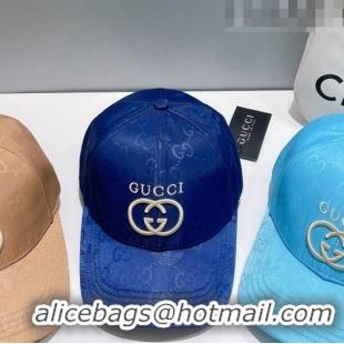 Top Quality Gucci GG Canvas Baseball Hat with Interlocking G 0628 Dark Blue 2023