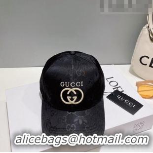 Affordable Price Gucci GG Canvas Baseball Hat with Interlocking G 0628 Black 2023