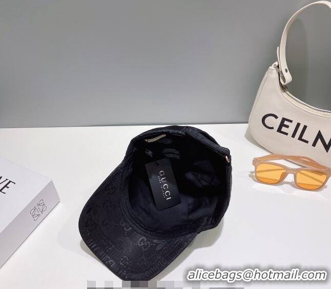 Affordable Price Gucci GG Canvas Baseball Hat with Interlocking G 0628 Black 2023