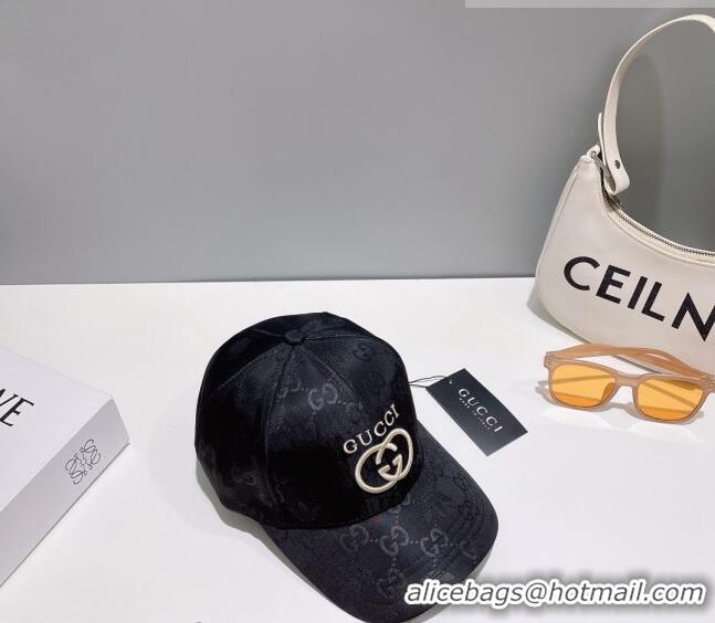 Affordable Price Gucci GG Canvas Baseball Hat with Interlocking G 0628 Black 2023