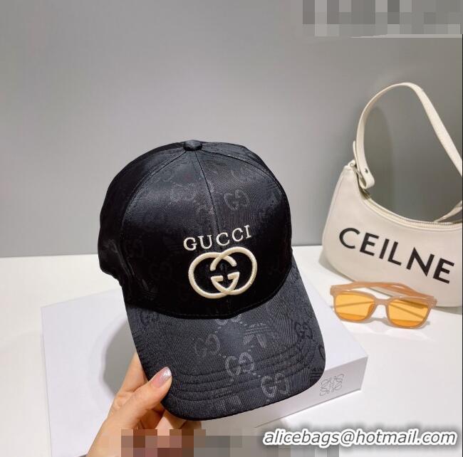 Affordable Price Gucci GG Canvas Baseball Hat with Interlocking G 0628 Black 2023