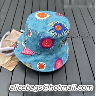 Unique Style Louis Vuitton "Faces" Bucket hat L8071 Light Blue 2023