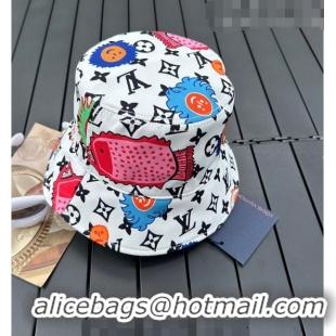 Promotional Louis Vuitton "Faces" Bucket Hat L8071 White 2023