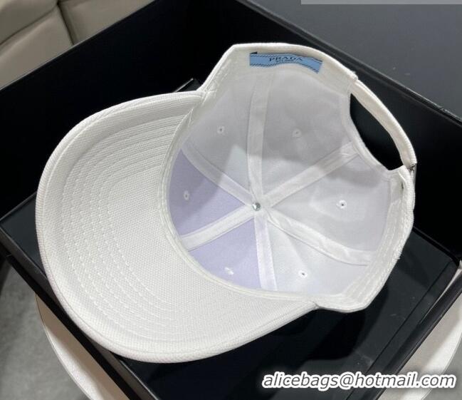 Traditional Specials Prada Canvas Baseball Hat PA0628 White 2023