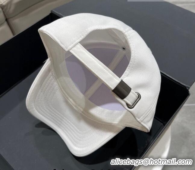 Traditional Specials Prada Canvas Baseball Hat PA0628 White 2023