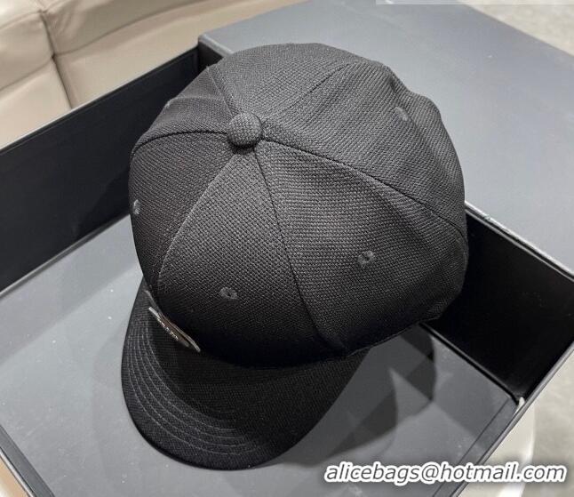 Unique Style Prada Canvas Baseball Hat PA0628 Black 2023