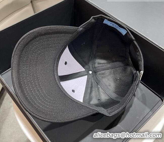 Unique Style Prada Canvas Baseball Hat PA0628 Black 2023