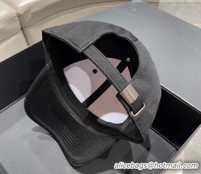 Unique Style Prada Canvas Baseball Hat PA0628 Black 2023