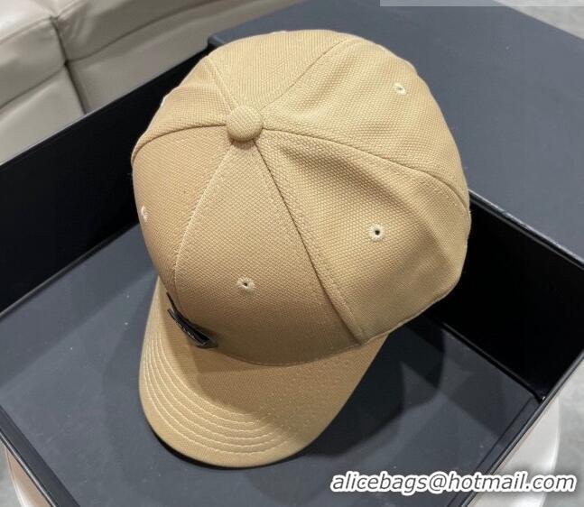 New Design Prada Canvas Baseball Hat PA0628 Beige 2023