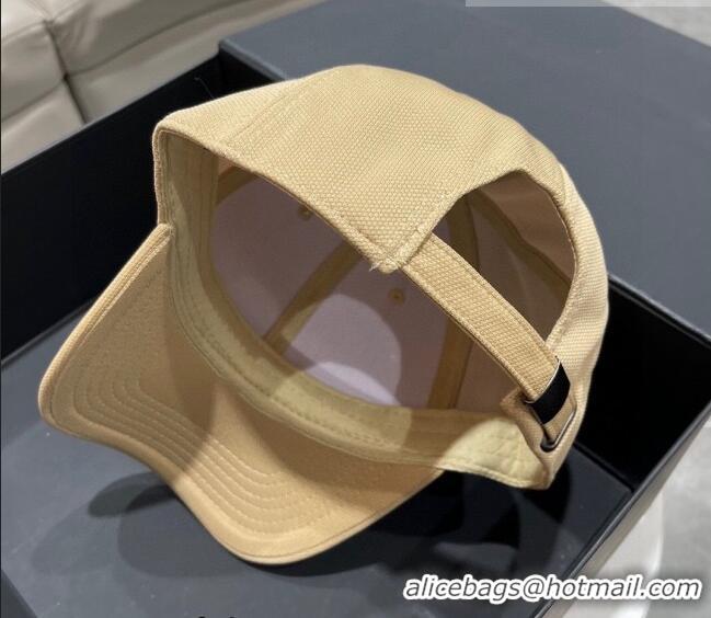 New Design Prada Canvas Baseball Hat PA0628 Beige 2023