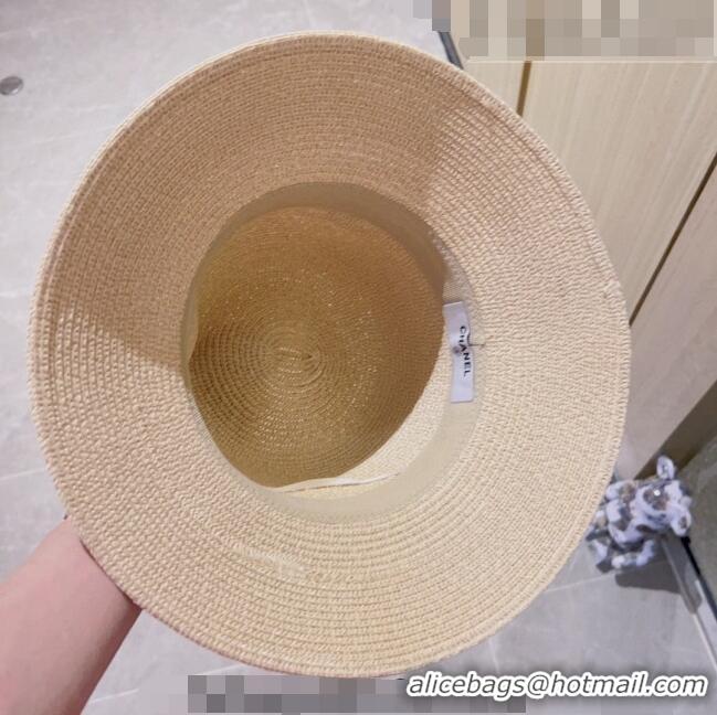 Big Discount Chanel Straw Bucket Hat with Bow CH0628 Beige 2023