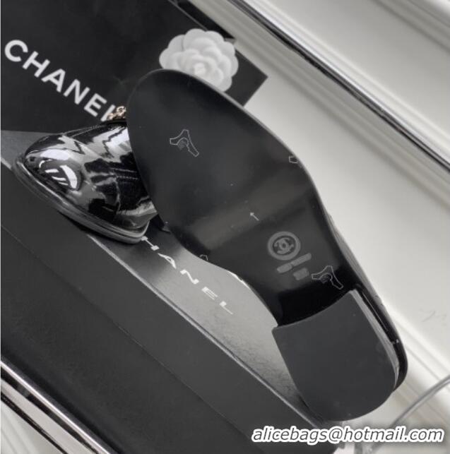 Purchase Chanel Patent Leather Loafers Black 328079