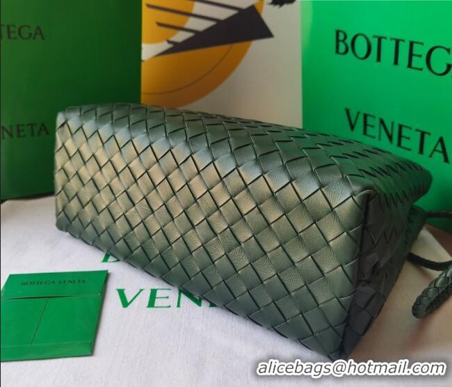 Buy Inexpensive Bottega Veneta Medium Andiamo Top Handle Bag in Intrecciato Leather 743572 Inkwell Green 2023