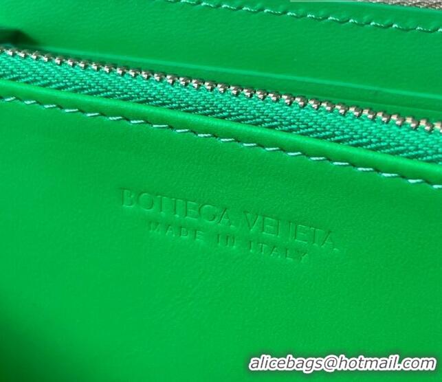 Top Quality Bottega Veneta Men's Intrecciato Zip Around Wallet Travertine/Parakeet 593217 Green 2023