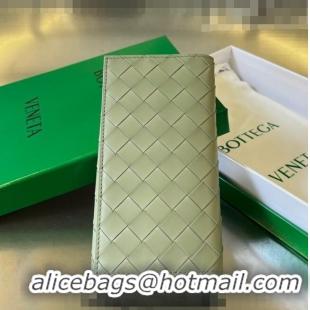 Promotional Bottega Veneta Men's Long Intrecciato Wallet 676593 Travertine / parakeet Green 2023