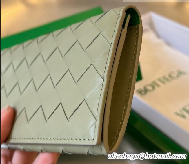 Promotional Bottega Veneta Men's Long Intrecciato Wallet 676593 Travertine / parakeet Green 2023