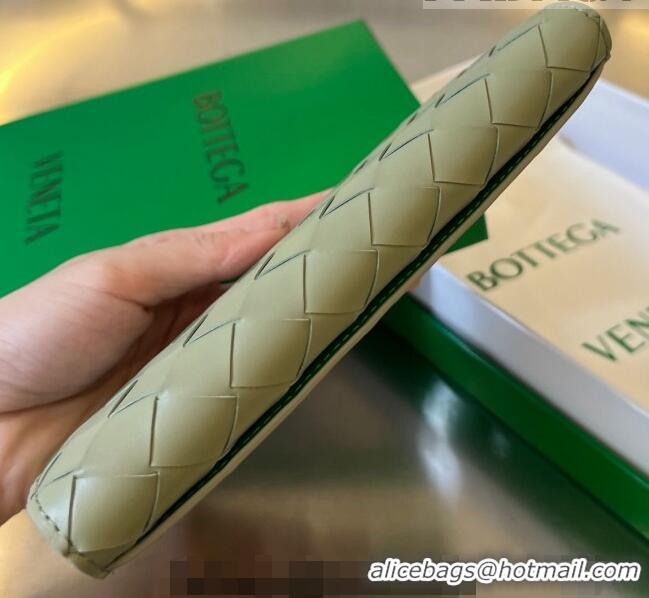 Promotional Bottega Veneta Men's Long Intrecciato Wallet 676593 Travertine / parakeet Green 2023