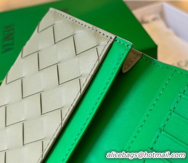 Promotional Bottega Veneta Men's Long Intrecciato Wallet 676593 Travertine / parakeet Green 2023