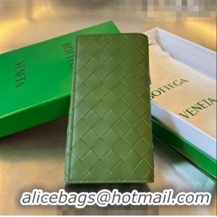 Big Discount Bottega Veneta Men's Long Intrecciato Wallet 676593 Avocado Green 2023