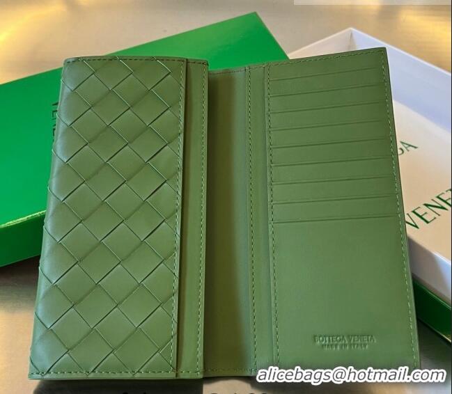 Big Discount Bottega Veneta Men's Long Intrecciato Wallet 676593 Avocado Green 2023