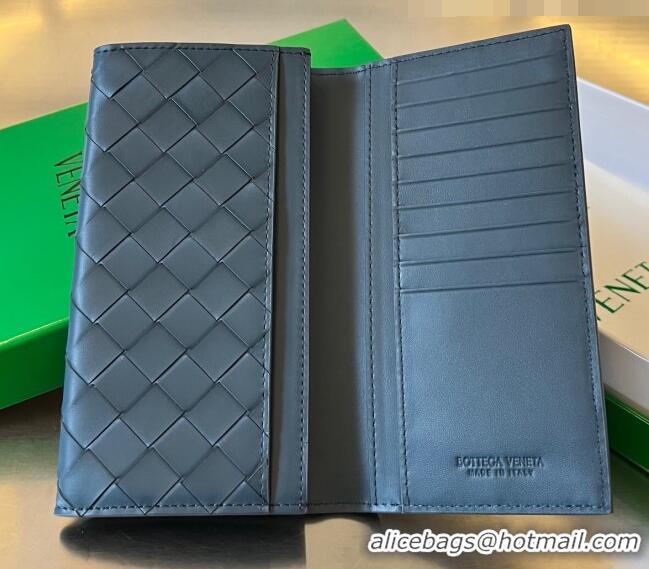 Top Quality Bottega Veneta Men's Long Intrecciato Wallet 676593 Dark Blue 2023