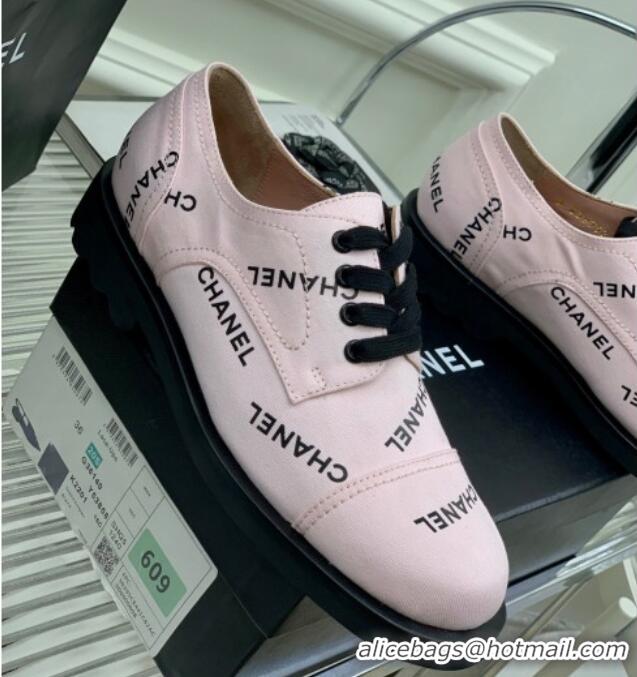 Pretty Style Chanel Printed Canvas Sneakers Pink 328122