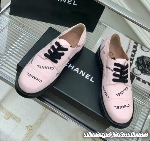 Pretty Style Chanel Printed Canvas Sneakers Pink 328122