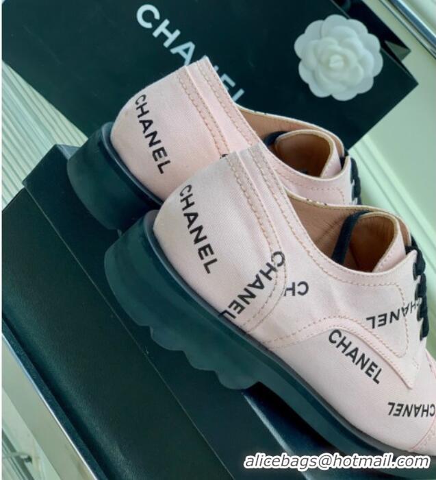 Pretty Style Chanel Printed Canvas Sneakers Pink 328122