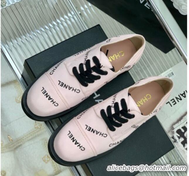 Pretty Style Chanel Printed Canvas Sneakers Pink 328122