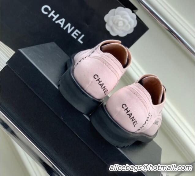 Pretty Style Chanel Printed Canvas Sneakers Pink 328122