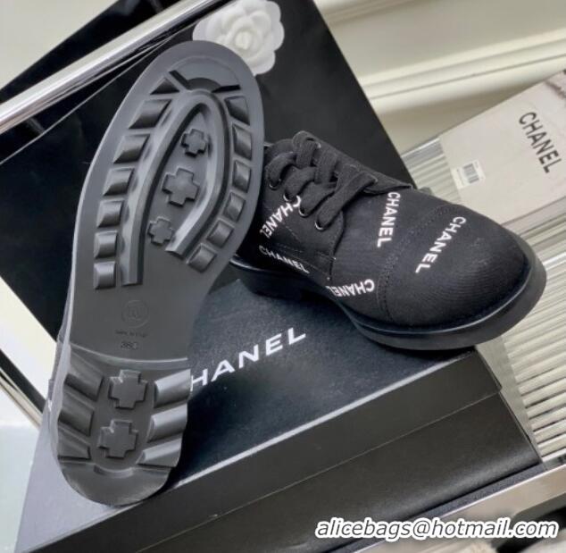 Best Grade Chanel Printed Canvas Sneakers Black 328123