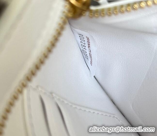 Famous Brand Bottega Veneta Small Flip Flap Tote Bag in Intrecciato Leather 754916 White 2023