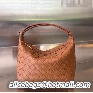 Super Quality Bottega Veneta Mini Wallace Hobo Bag in Intrecciato Leather 754443 Brown 2023