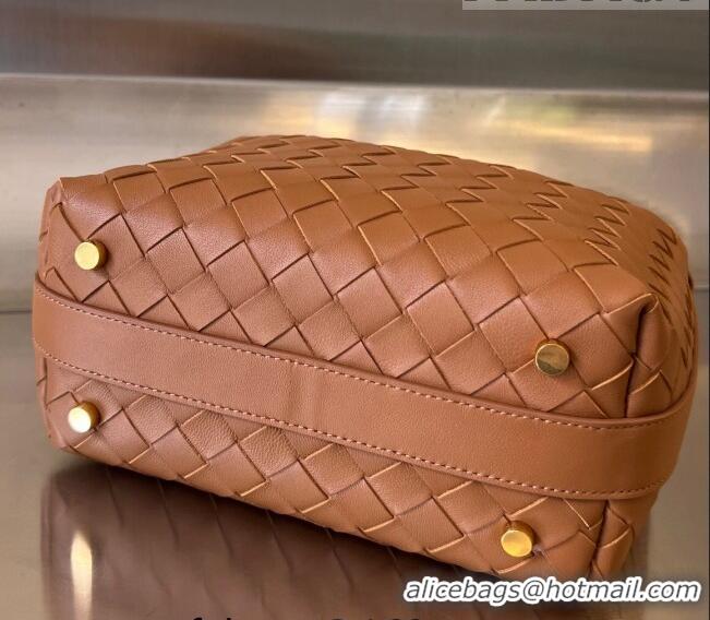 Super Quality Bottega Veneta Mini Wallace Hobo Bag in Intrecciato Leather 754443 Brown 2023