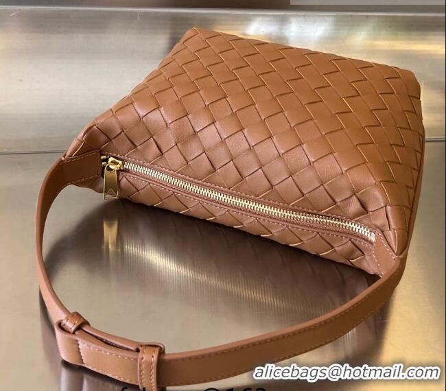 Super Quality Bottega Veneta Mini Wallace Hobo Bag in Intrecciato Leather 754443 Brown 2023