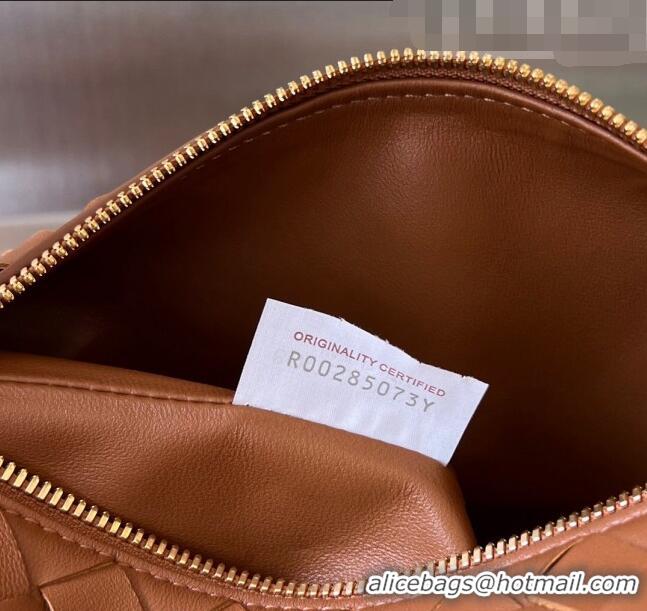 Super Quality Bottega Veneta Mini Wallace Hobo Bag in Intrecciato Leather 754443 Brown 2023