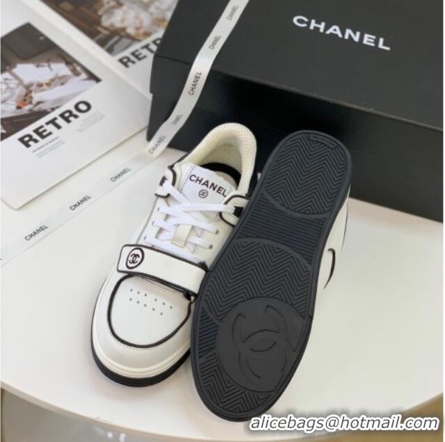 Low Price Chanel Leather & Denim Sneakers G33035 White 328132