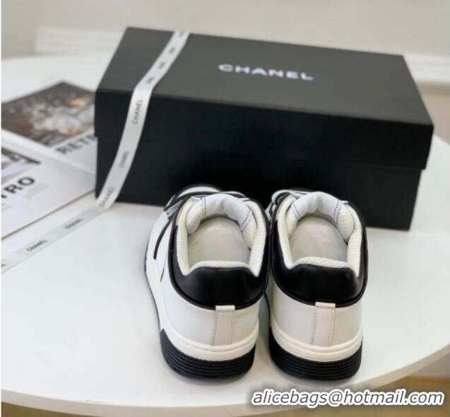 Low Price Chanel Leather & Denim Sneakers G33035 White 328132