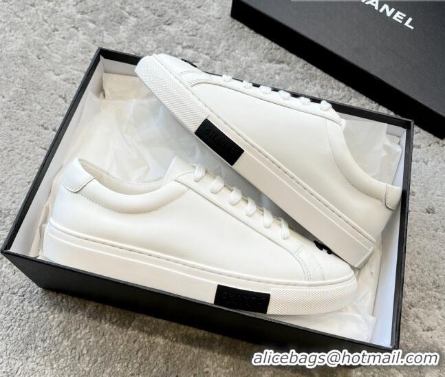 Top Design Chanel Vintage CC Calfskin Sneakers White/Black 403101