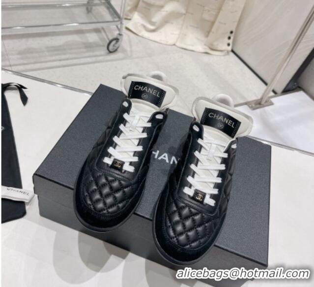 Good Quality Chanel Calfskin & Suede Sneakers G40178 Black 428125